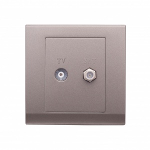 Simplicity Coaxial TV + Satellite Socket Charcoal